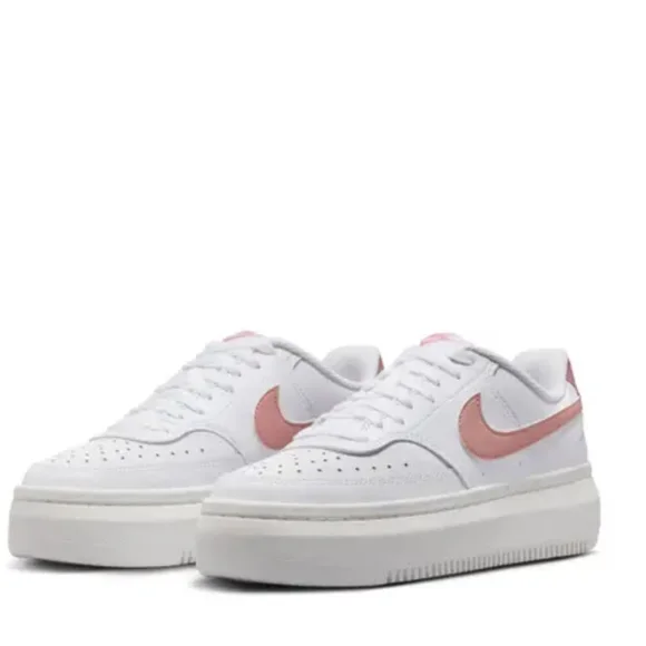 NEW Nike Court Vision Alta Women's Shoes In White/Sail/Red Stardust Size 10 - Picture 14 of 15
